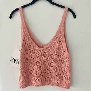 Zara Pink Knit Tank Top
